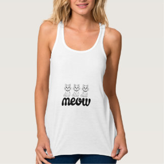 Meow T-Shirt - Cute Cat Design タンクトップ