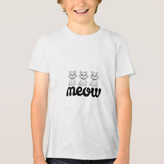 Meow T-Shirt - Cute Cat Design トライブレンドTシャツ