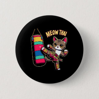 Meow Thai Muay Thai Cat Kickboxing For Men Women K 缶バッジ