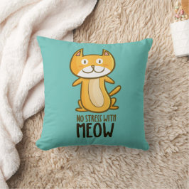 Meow Women'sストレスとの装飾用クッションなし クッション