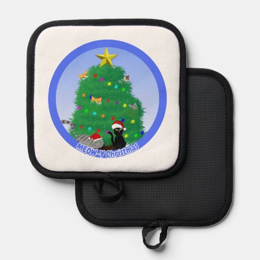 Meow-y Christmas 鍋敷き (正面/裏面)