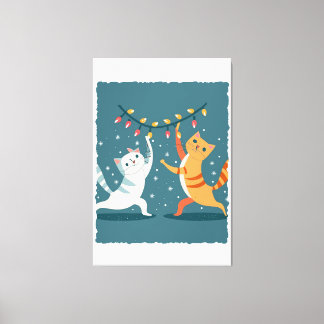 Meow-y Christmas Delight:フェスティバル猫コレクション キャンバスプリント