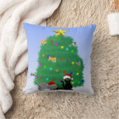 Meow-y Christmas Throw Pillow クッション (ブランケット)
