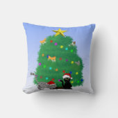 Meow-y Christmas Throw Pillow クッション (正面)