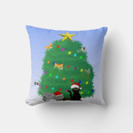 Meow-y Christmas Throw Pillow クッション
