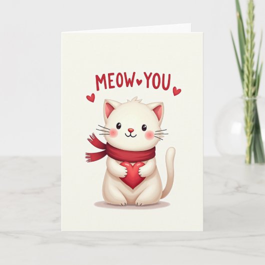 Meow You Cat Love Card カード (正面)