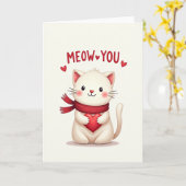 Meow You Cat Love Card カード (黄色い花)
