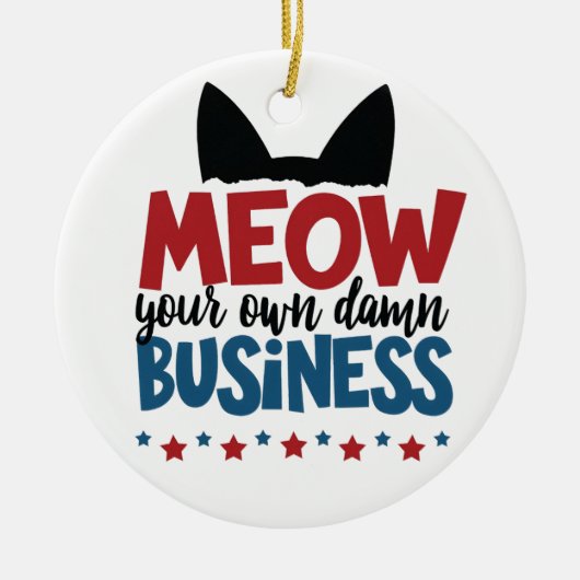 Meow Your Own Business Harris Walz Election 2024 セラミックオーナメント (正面)