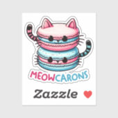 Meowcarons Macaron Punかわいい猫シおもしろいステッカー シール (シート)