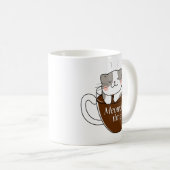 Meowcha Time Cat in Coffee Cupデザイン コーヒーマグカップ (正面右)