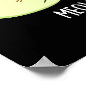 Meowchi Funny Mochi Food Pun Dark BG ポスター (角)