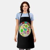 Meowcrobiology Cat Meow Microbiology Science Bacte エプロン (着用した状態)