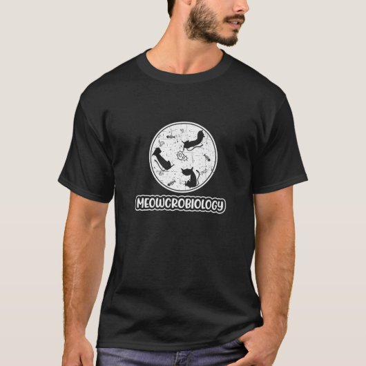 Meowcrobiology - Funny Microbiology Science Bacter Tシャツ (正面)