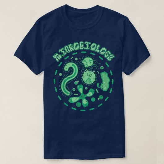 Meowcrobiology Science Cat Lover  Tシャツ (デザイン正面)