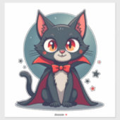 Meowcula Funny Cat Vampire Dracula Halloween シール (シート)