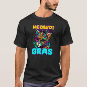 Meowdi Gras Mardi Gras Cat Tシャツ (正面)