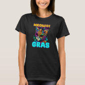 Meowdi Gras Mardi Gras Cat Tシャツ (正面)