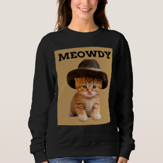MEOWDYカウボーイキャット子猫Tシャツ スウェットシャツ