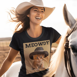 MEOWDYカウボーイキャット子猫Tシャツ Tシャツ