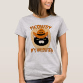 Meowdyハロウィーン猫おもしろい漫画 Tシャツ (正面)