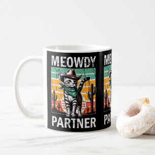 Meowdyパートナーカウボーイキャットオーナーズキャットモムズ&パパ コーヒーマグカップ