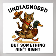 Meowdyパートナーポスターカウボーイおもしろいキャットダークプリント