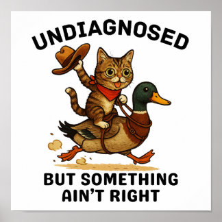 Meowdyパートナーポスターカウボーイおもしろいキャットダークプリント ポスター