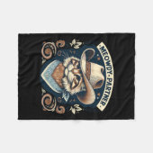 Meowdyパートナー猫カウボーイハットハウディおもしろいカントリー フリースブランケット (正面(横))