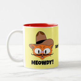 MEOWDY! セニョール・ガト カートゥーン マスタッシュ 猫 ツートーンマグカップ