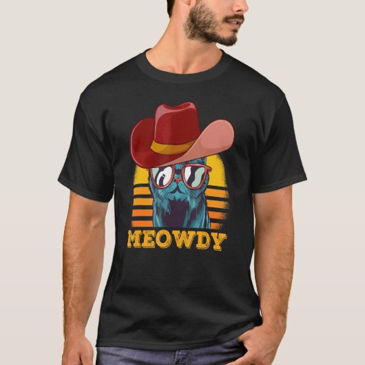 Meowdy Cat Meme Matching Meow and Howdy Country M Tシャツ (正面)