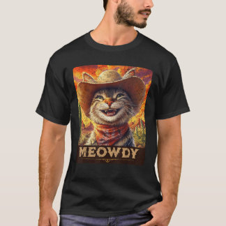 Meowdy Cowboy A Furry Friend in the Wild West cat Tシャツ