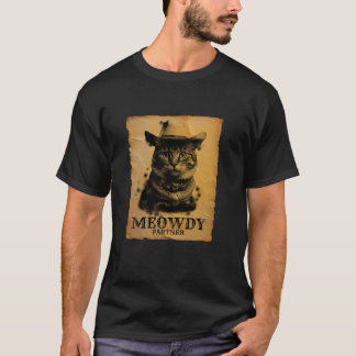Meowdy Cowboy Cat皮肉おもしろい的なPun Western Hors Tシャツ