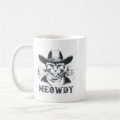 Meowdy - Mashup Between Meow And Howdy - Funny Cat コーヒーマグカップ (左)