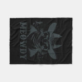 Meowdy - Mashup Between Meow And Howdy - Funny Cat フリースブランケット (正面(横))