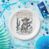 Meowdy Partner Cowboy Cat  ペーパープレート (パーティー)