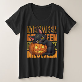 MEOWEEN -猫好きハロウィーン プラスサイズTシャツ