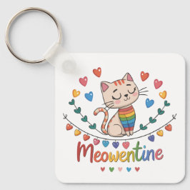 Meowentineのキーホルダーデザインfor猫好き キーホルダー
