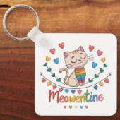 Meowentineのキーホルダーデザインfor猫好き キーホルダー (正面)