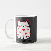 Meowentine Cute Cat Valentines Day Heart Meow Kitt コーヒーマグカップ (左)