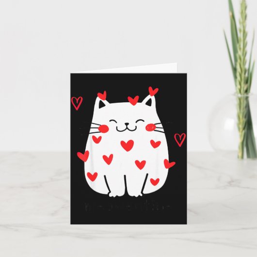 Meowentine Cute Cat Valentines Day Men Women Cat D カード (正面)