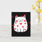 Meowentine Cute Cat Valentines Day Men Women Cat D カード (黄色い花)