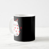 Meowentine Cute Cat Valentines Day Men Women Cat D コーヒーマグカップ (正面左)