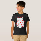 Meowentine Cute Cat Valentines Day Men Women Cat D Tシャツ (正面フル)