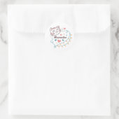 Meowentine Stickersデザインfor猫好き ラウンドシール (バッグ)