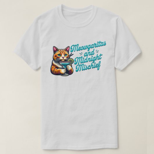 MeowgaritasとミッドナイトミッシフTシャツ Tシャツ (デザイン正面)