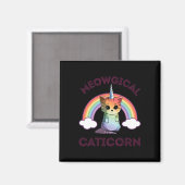 Meowgical Caticorn Tシャツキャットユニコーンガールズウィメンズ マグネット (正面/裏面)