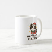 Meowgical Catmas Mug – Cute Black and White Santa  コーヒーマグカップ (正面右)