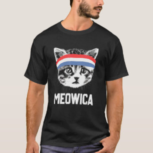 Meowica 4th 7月pawtriotic子猫Merica Cat Us Fl Tシャツ