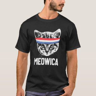 Meowica 4th 7月pawtriotic子猫Merica Cat Us Fl Tシャツ