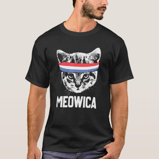 Meowica 4th 7月pawtriotic子猫Merica Cat Us Fl Tシャツ (正面)